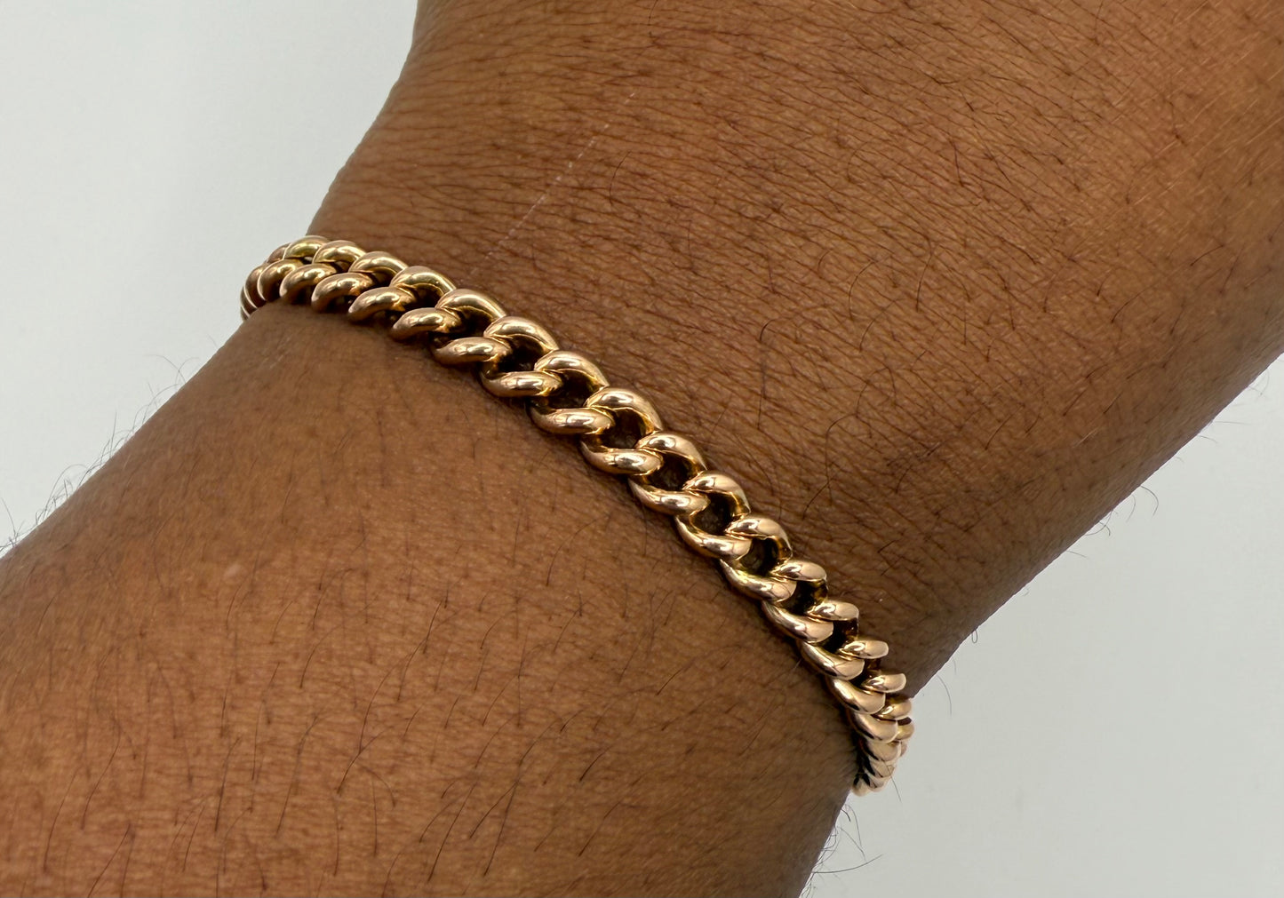 Vintage 9ct Gold Curb Bracelet 7.25 inches