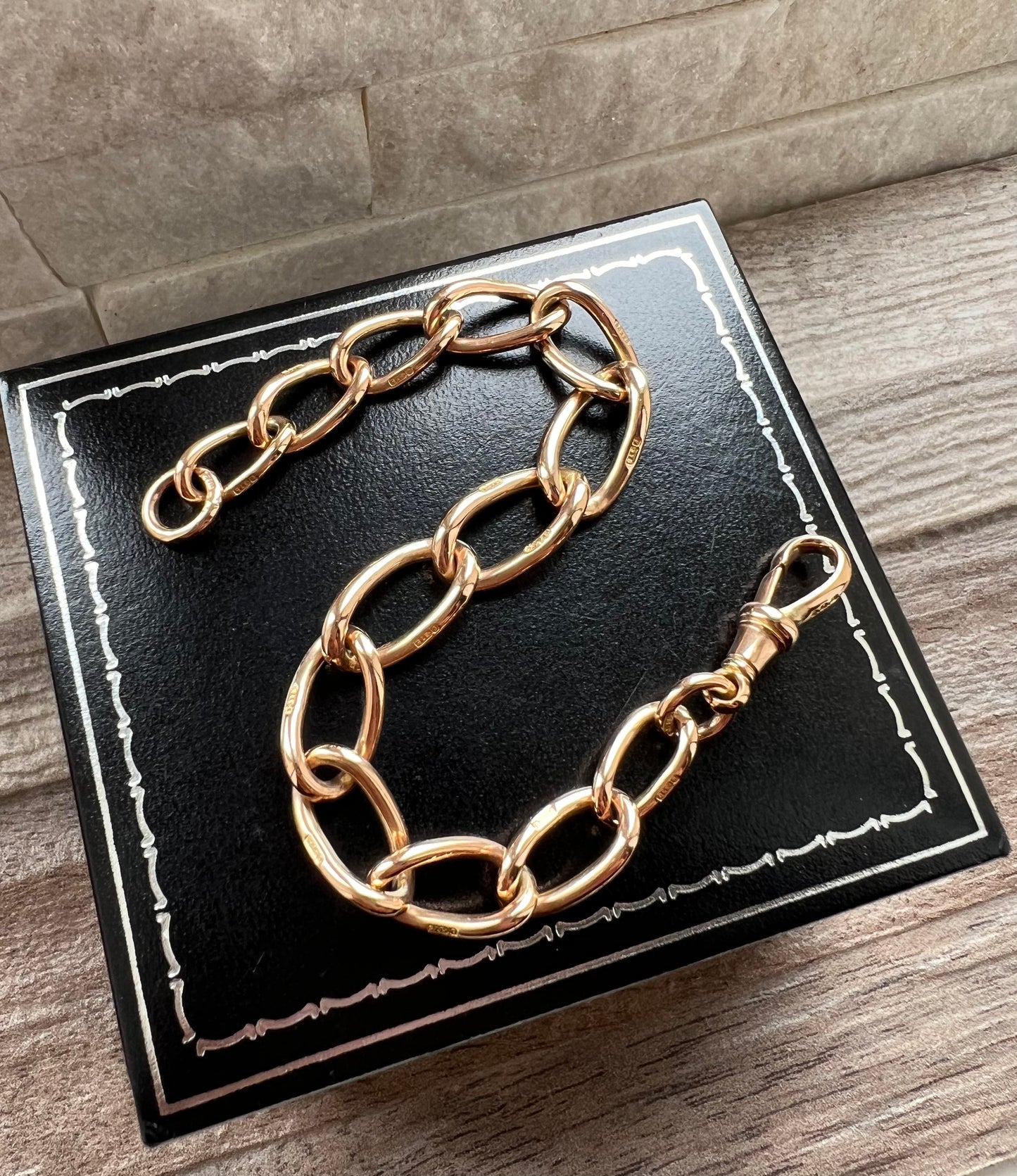 Antique 9ct Gold Open Link Bracelet