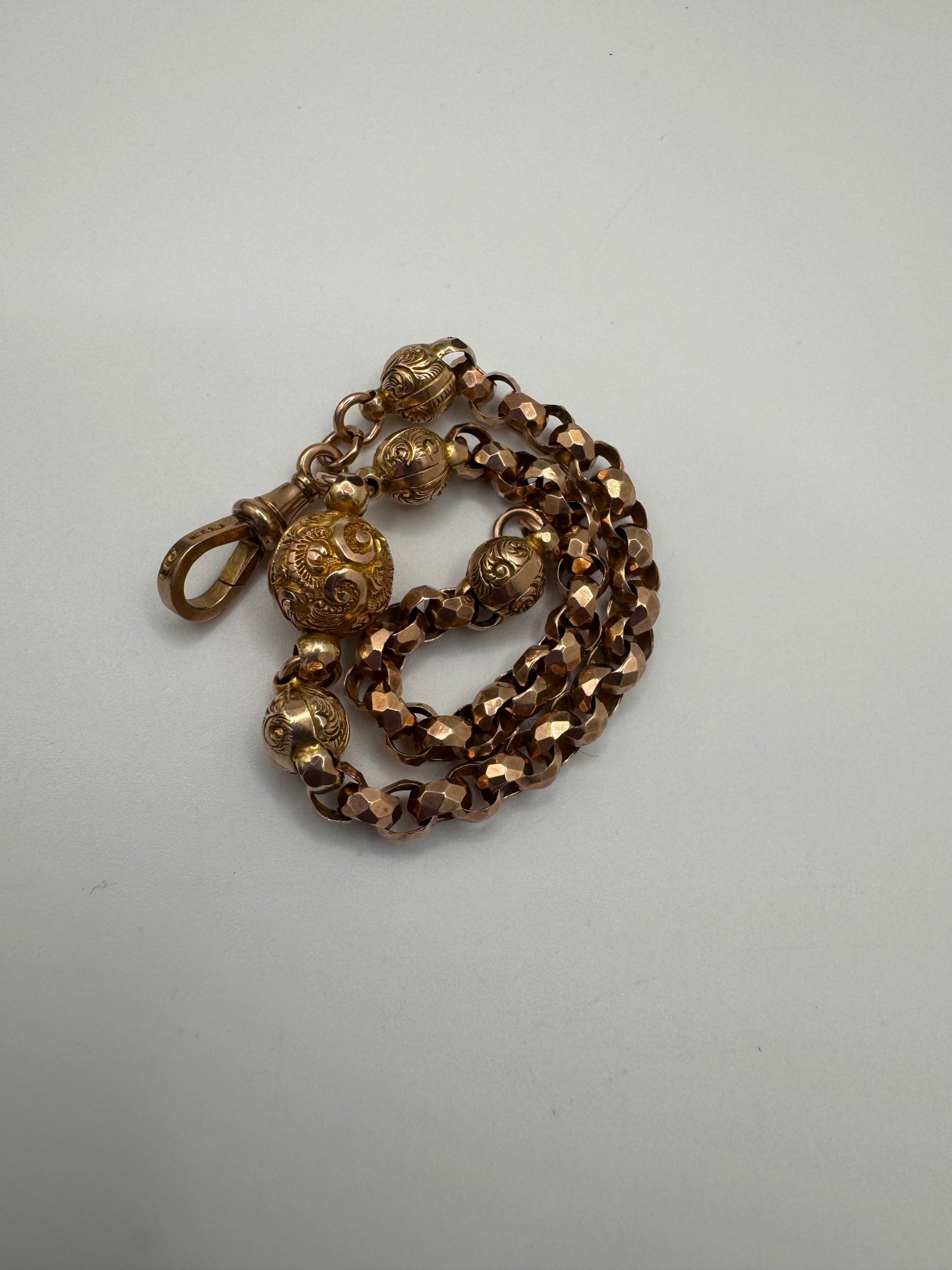 Antique 9ct Gold Albertina Bracelet