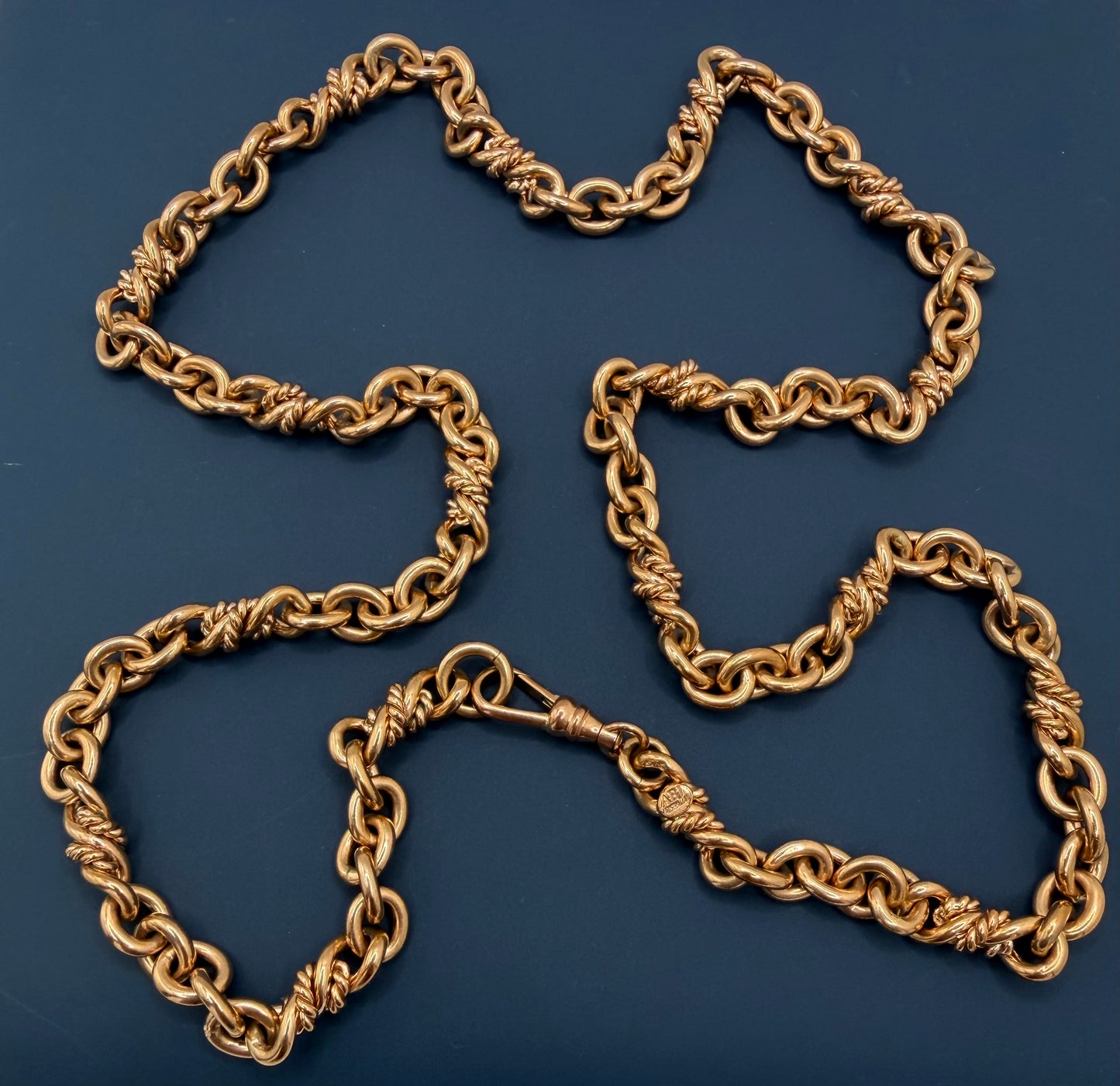 Long Heavy 9ct Rosy Gold Cable Chain
