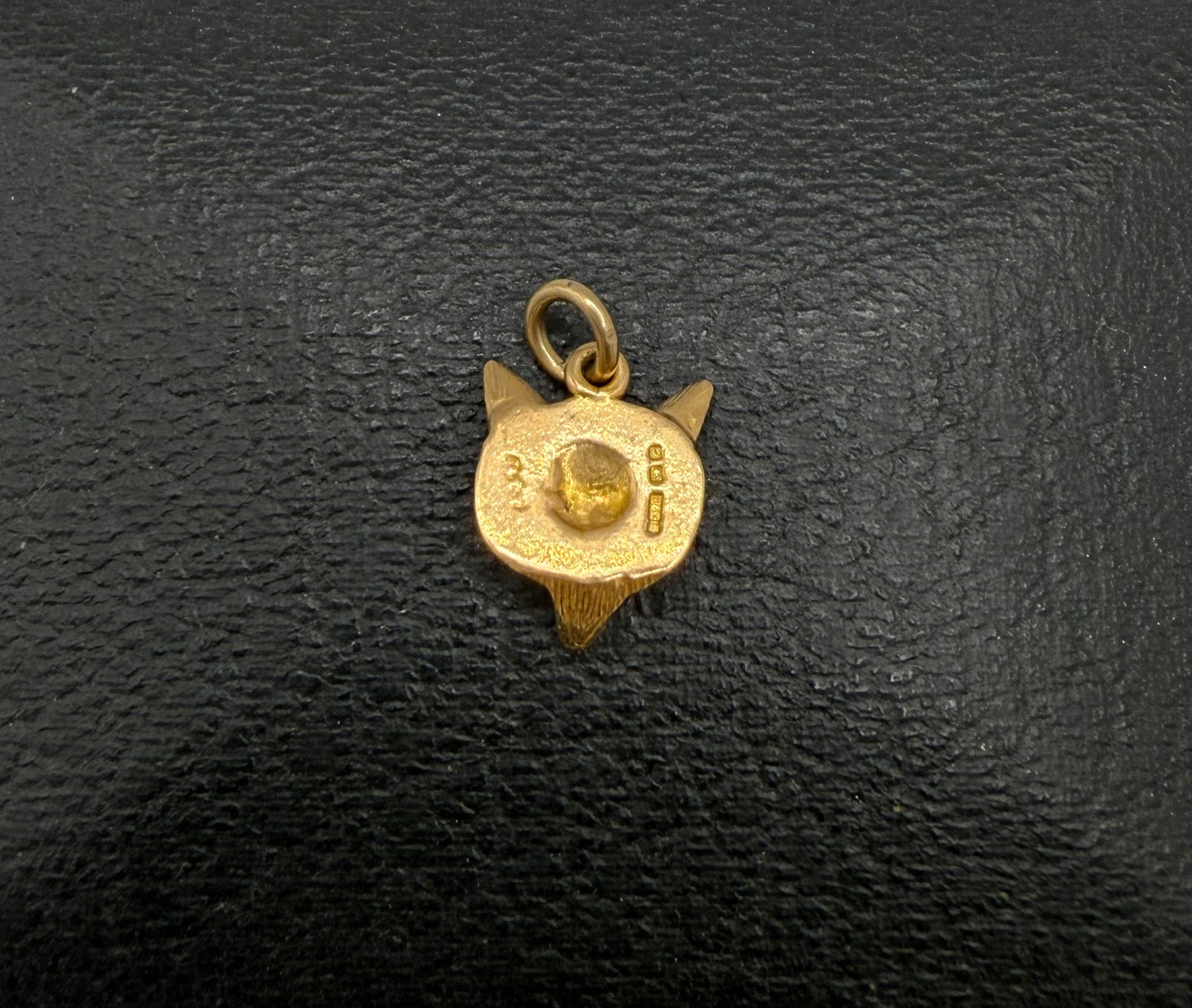 Vintage 9ct Gold Gem Set Fox Head Charm