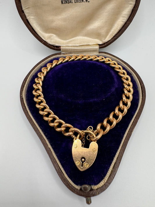 Stunning Antique 15ct Gold Curb Bracelet