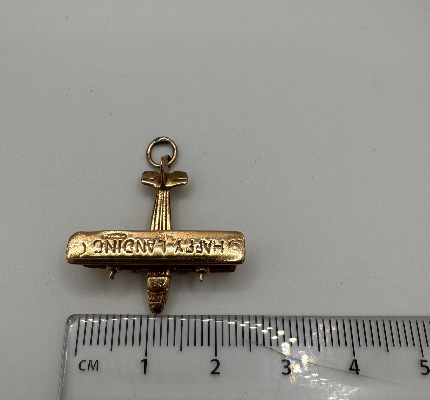 Vintage 9ct Gold Happy Landing Plane Charm