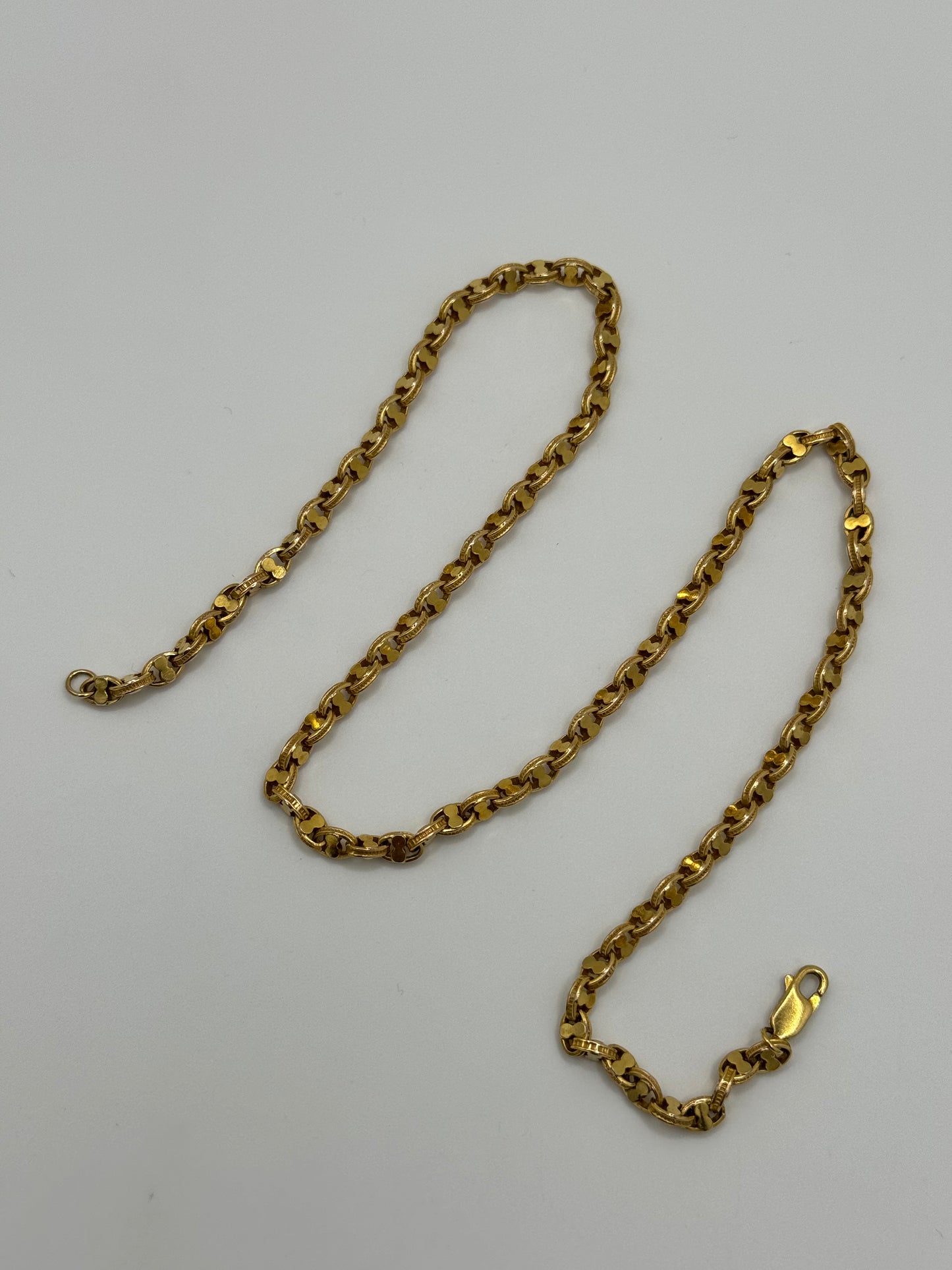 Vintage 9ct Gold Fancy Link Chain 18.5 Inches