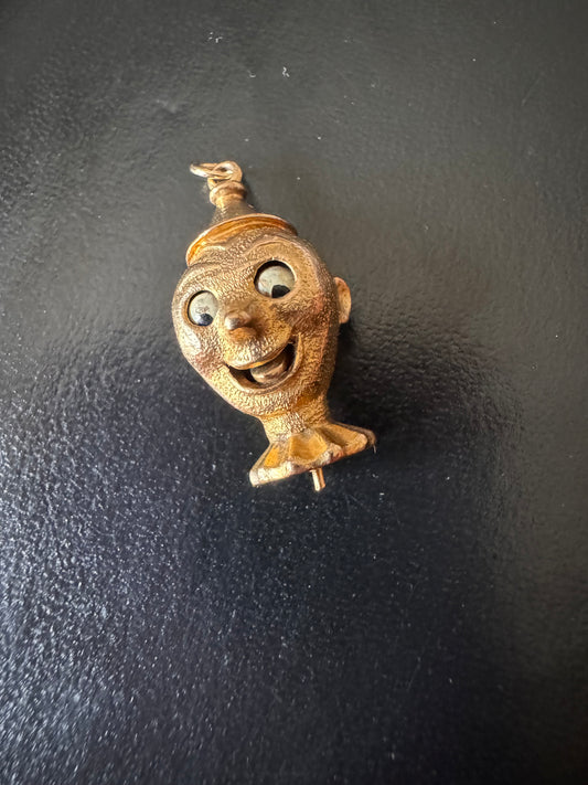 Vintage 9ct Gold Articulated Clown Charm