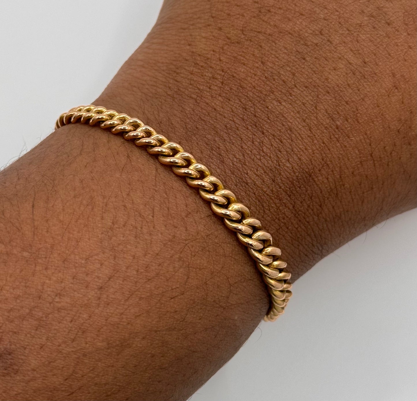 Antique 9ct Gold Curb Bracelet with T-bar