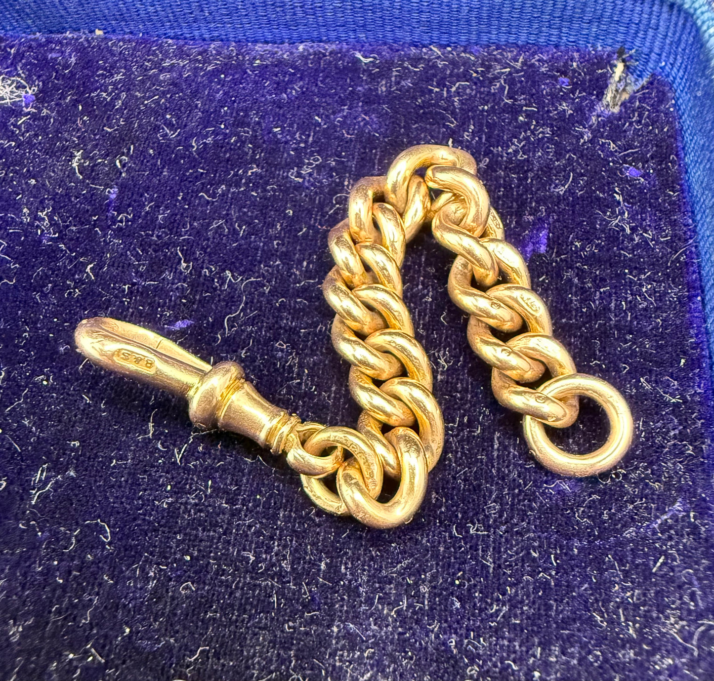 9ct Gold Curb Extender 3 3/8th inches