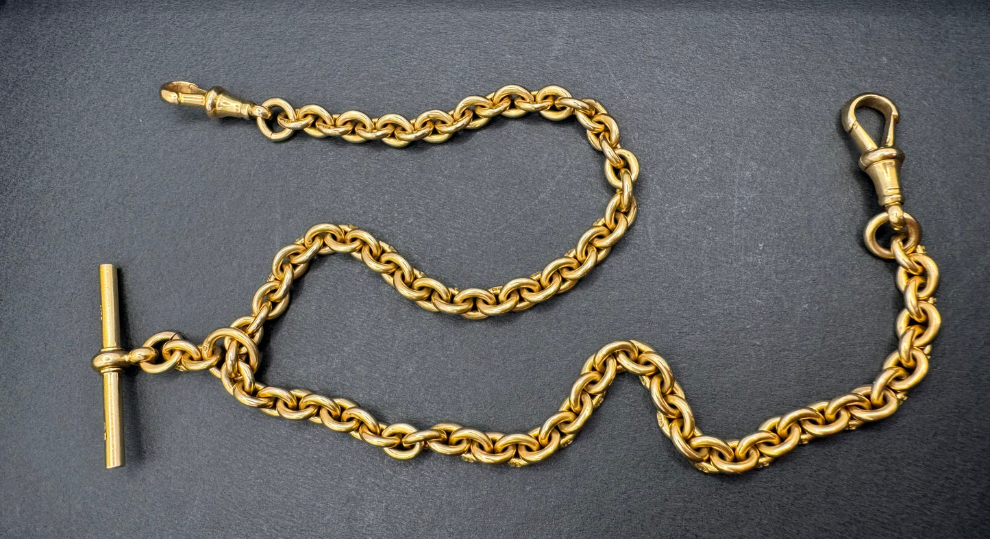 Antique 18ct Gold Cable Link Chain