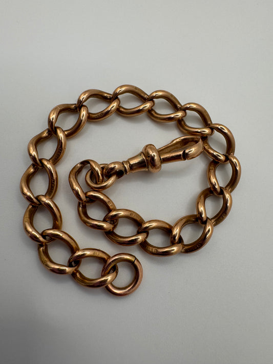 Antique 9ct Gold Open Link Bracelet