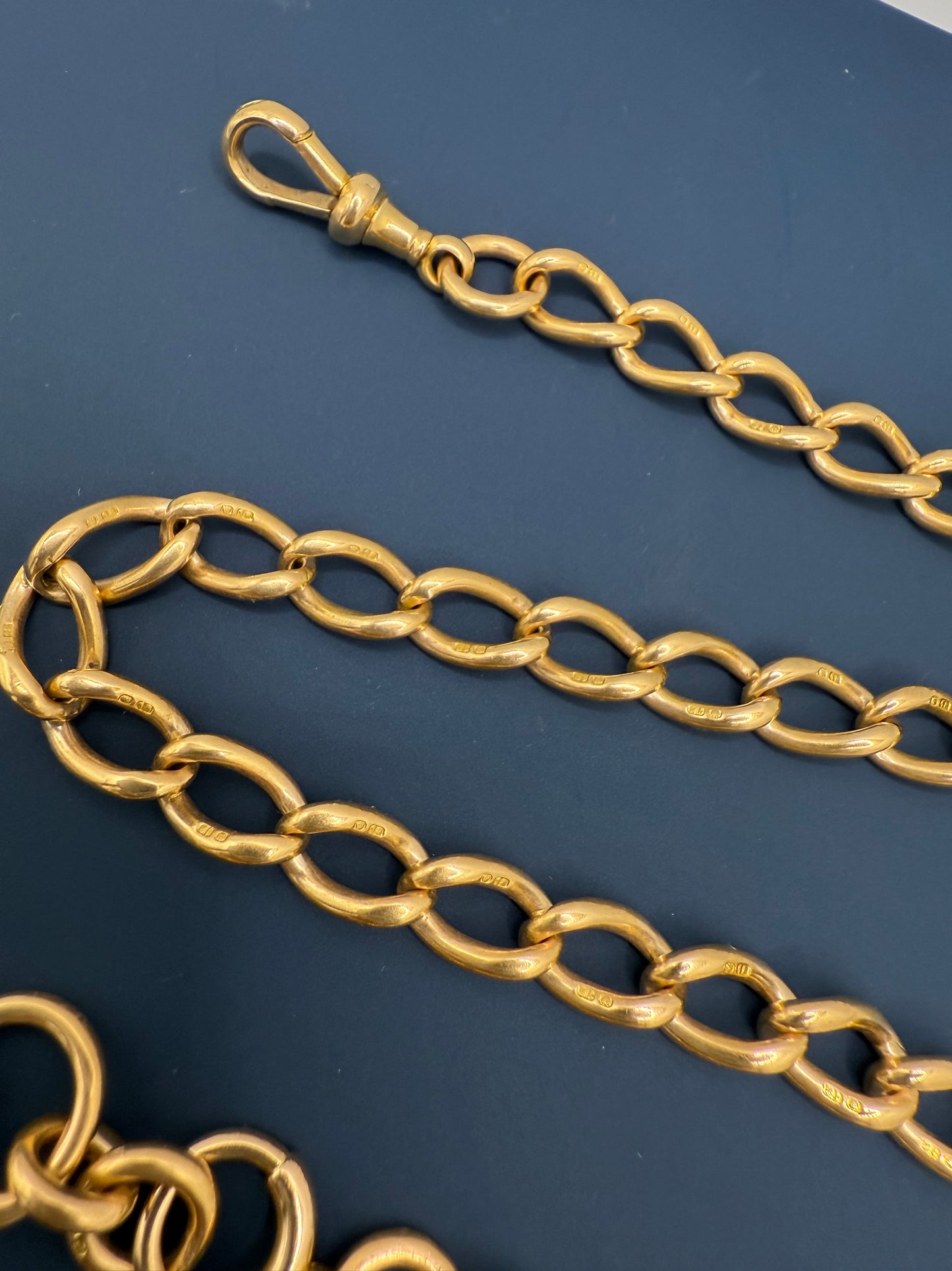 Antique 18ct Gold Open Link Double Albert Chain 16.5 Inches