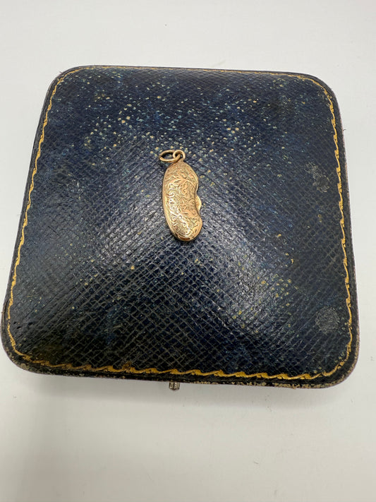 Antique 9ct Gold Lucky Bean Charm