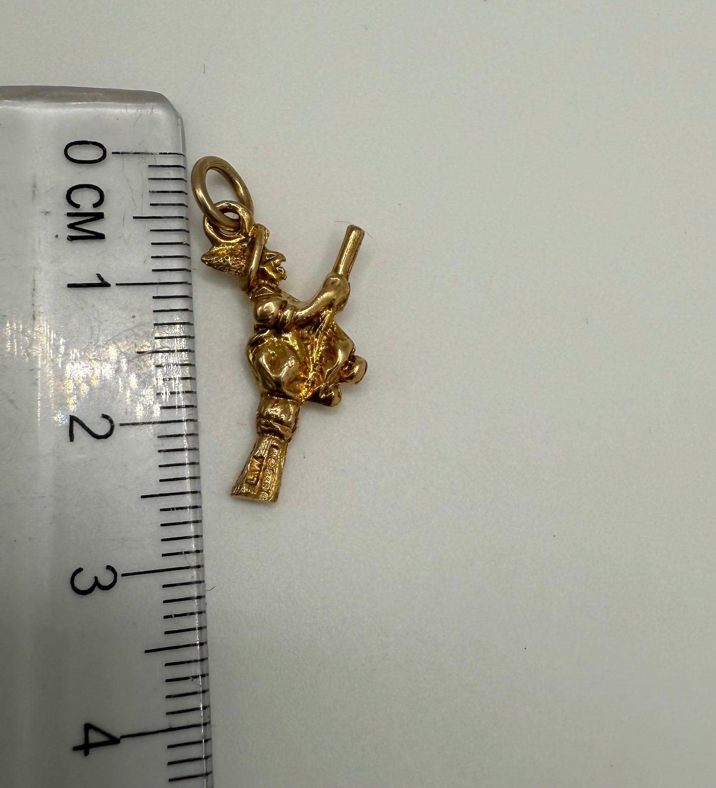 Vintage 9ct Gold Witch on a Broomstick Charm