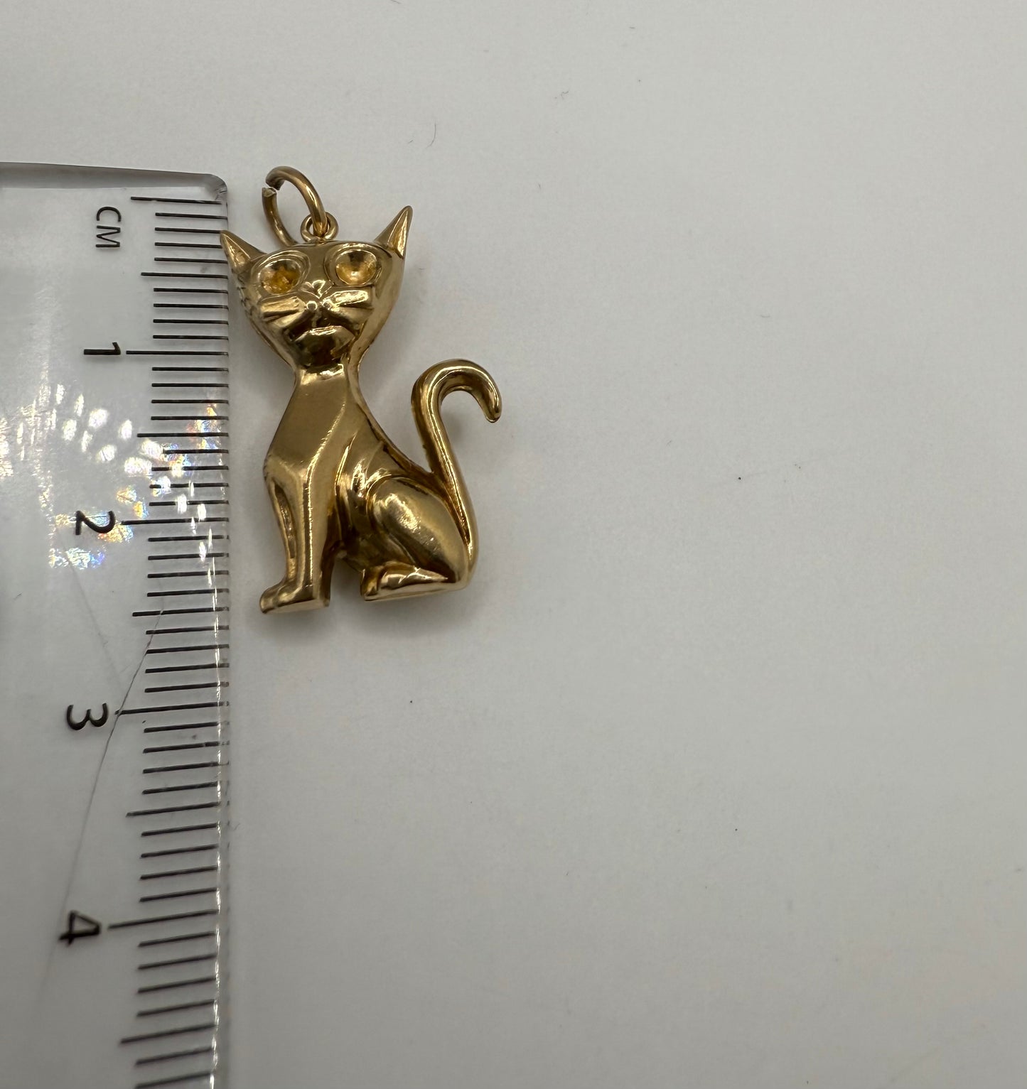 Vintage 9ct Gold Cat Charm