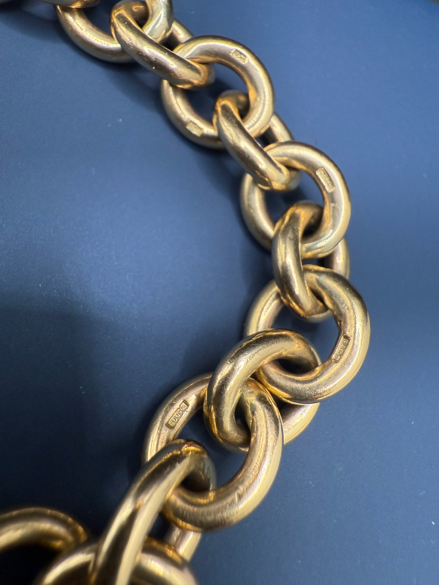 Stunning Vintage Chunky 9ct Yellow Gold Cable Bracelet 7.5 inches