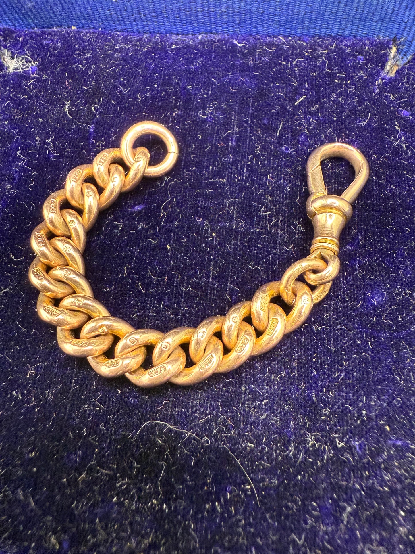9ct Gold Curb Extender 3 3/8th inches