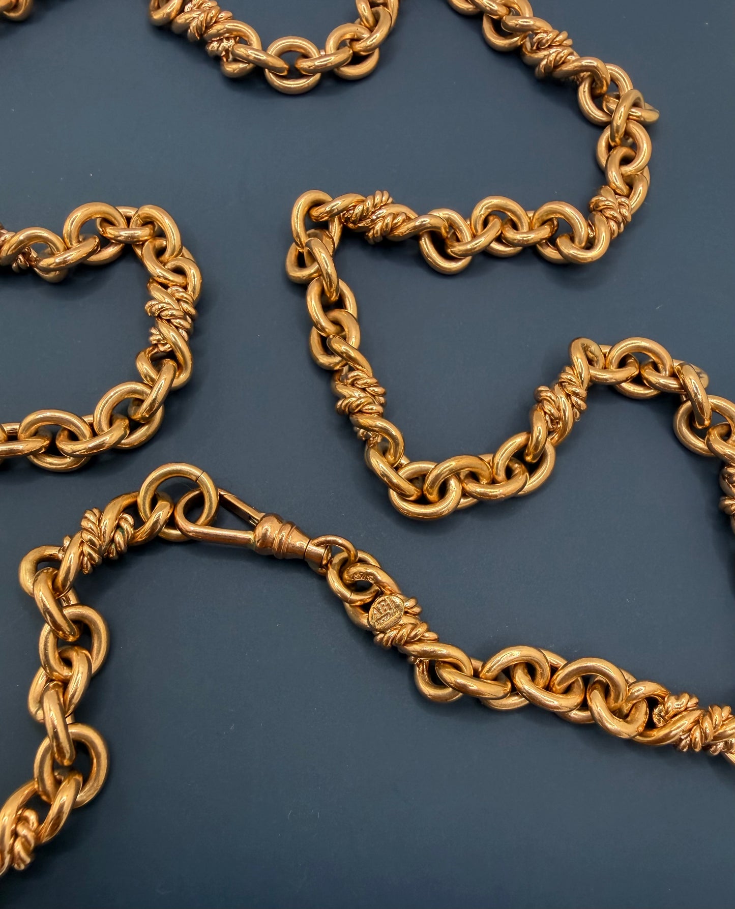 Long Heavy 9ct Rosy Gold Cable Chain