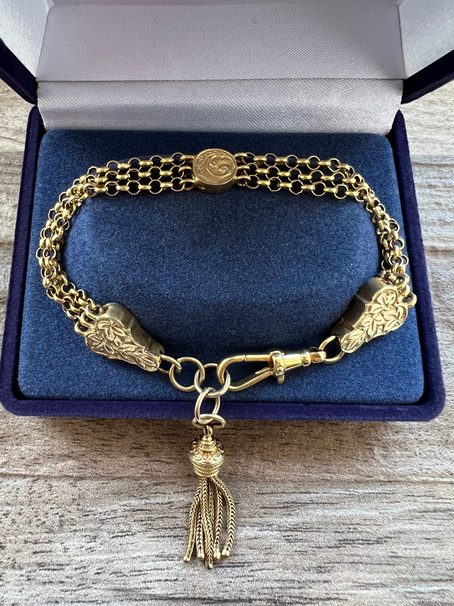 Vintage 9ct Gold Albertina Bracelet