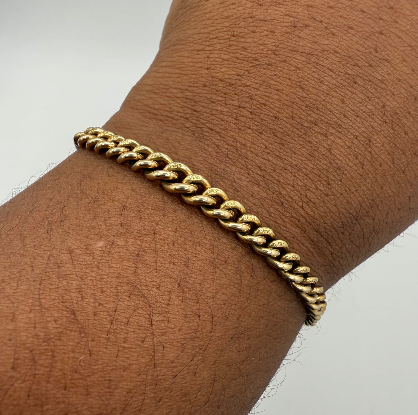 Vintage 9ct Yellow Gold Curb Bracelet