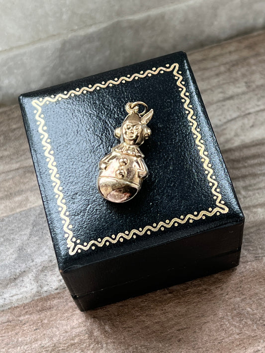 Vintage 9ct Gold Clown Charm