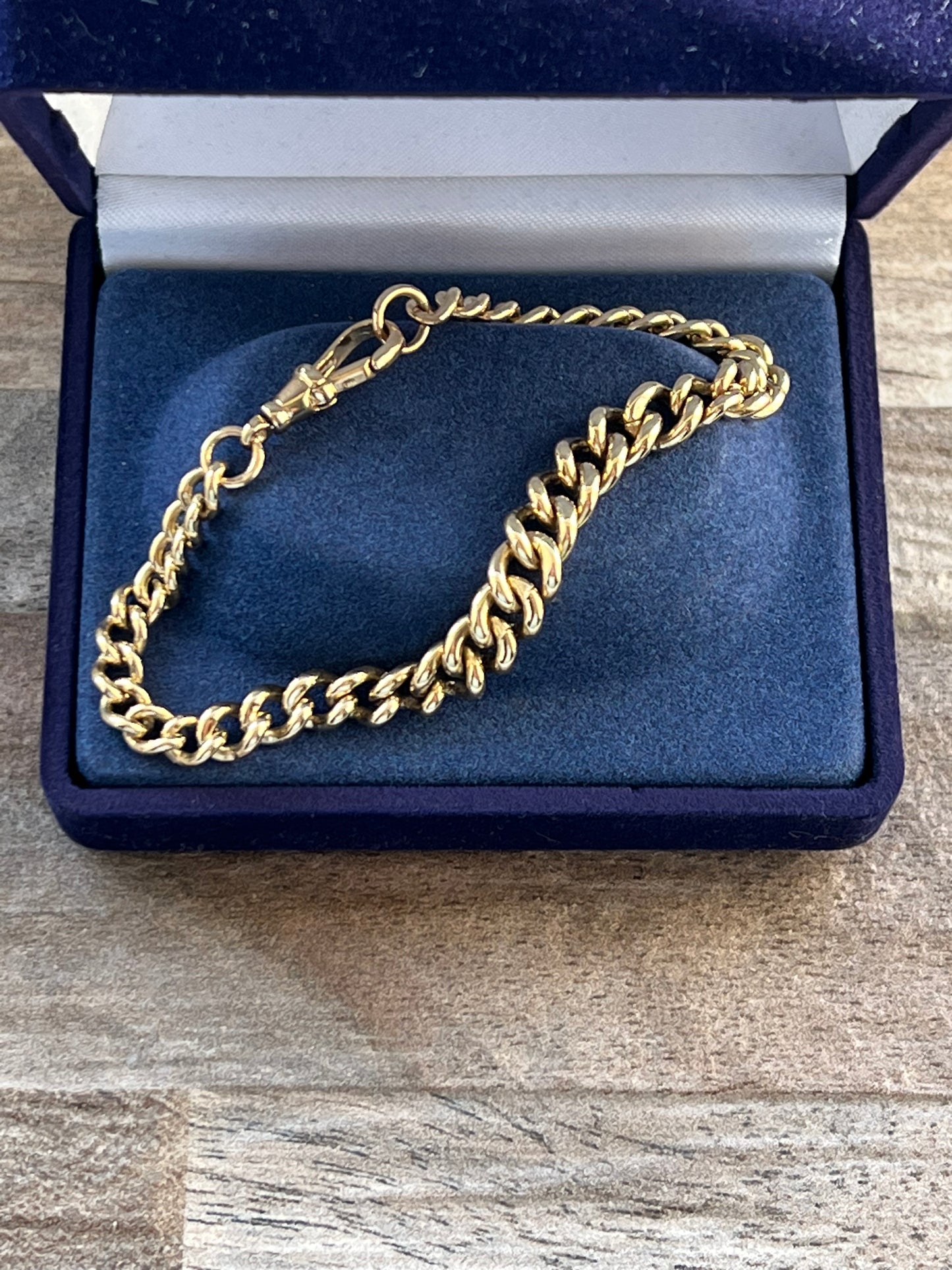 Vintage 9ct Yellow Gold Curb Bracelet