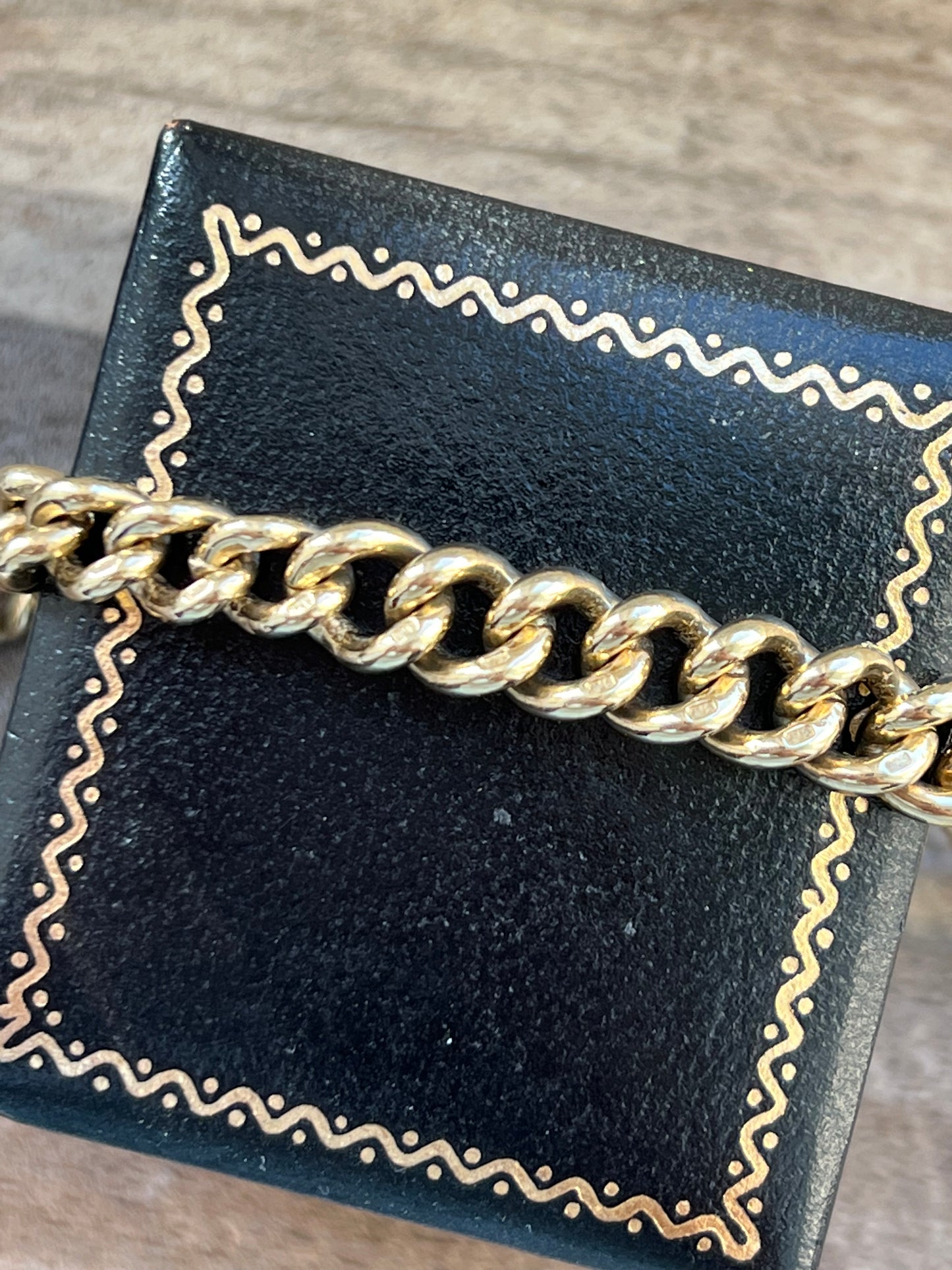 Vintage 9ct Yellow Gold Curb Bracelet