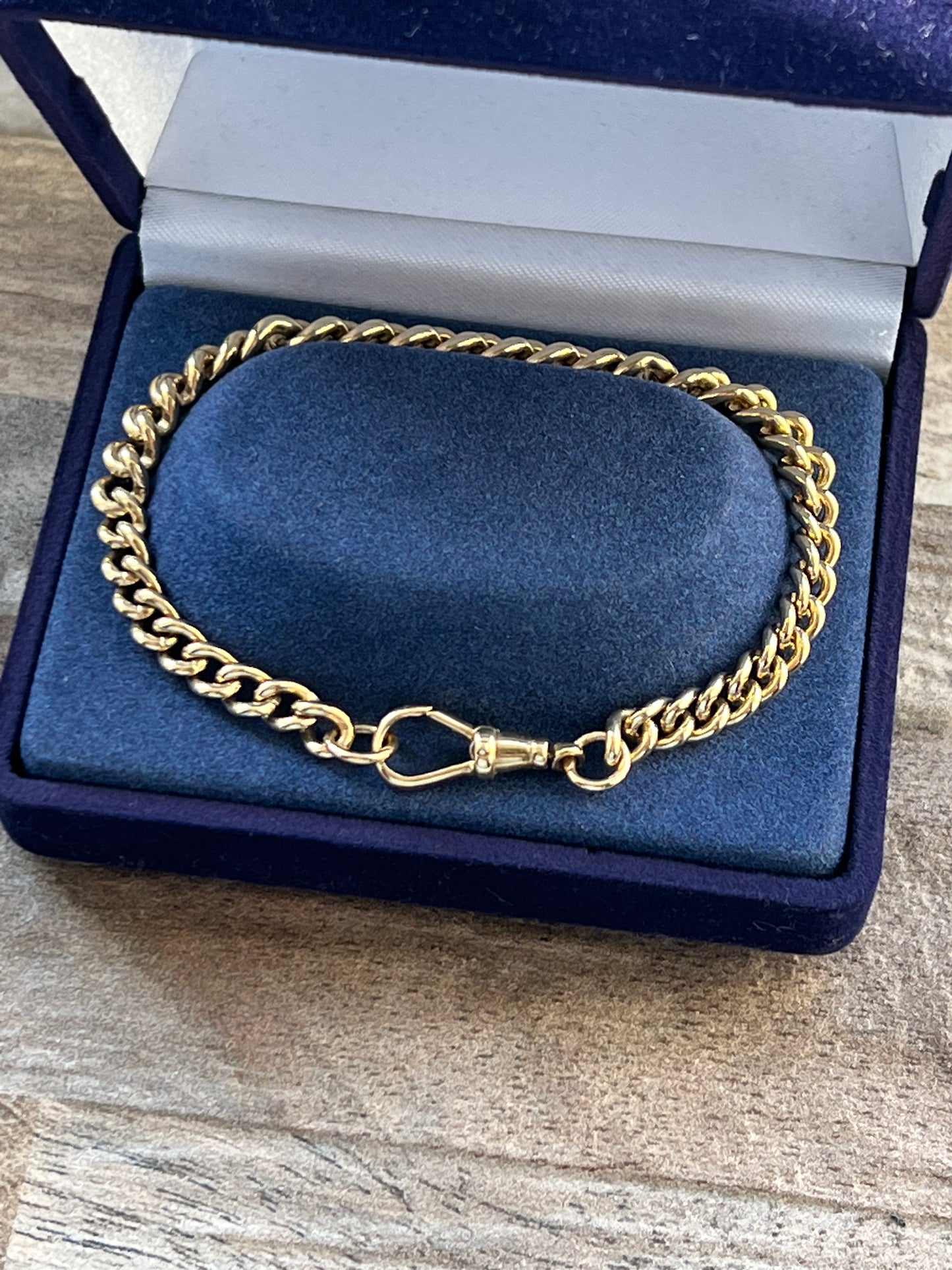 Vintage 9ct Yellow Gold Curb Bracelet