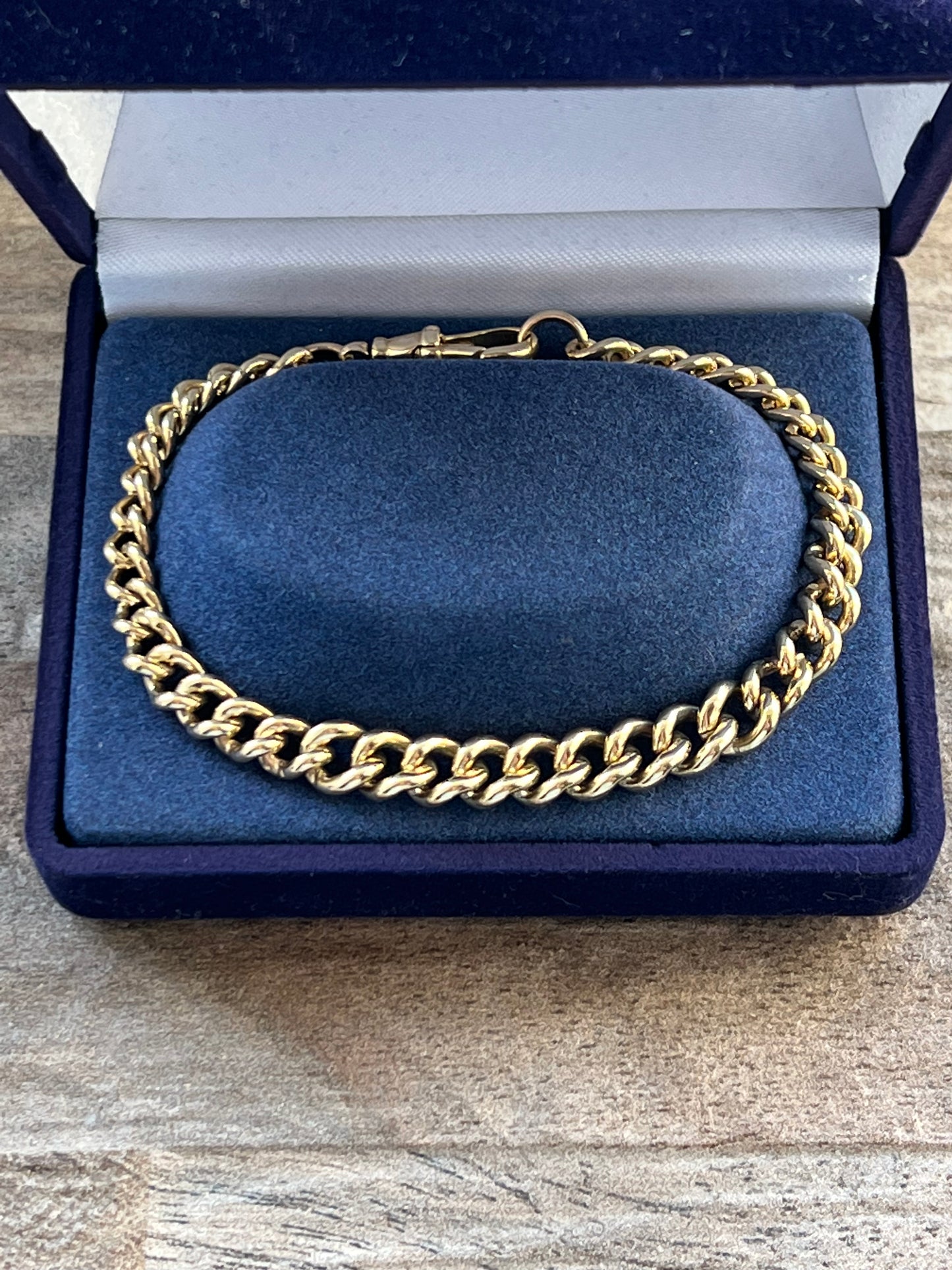 Vintage 9ct Yellow Gold Curb Bracelet