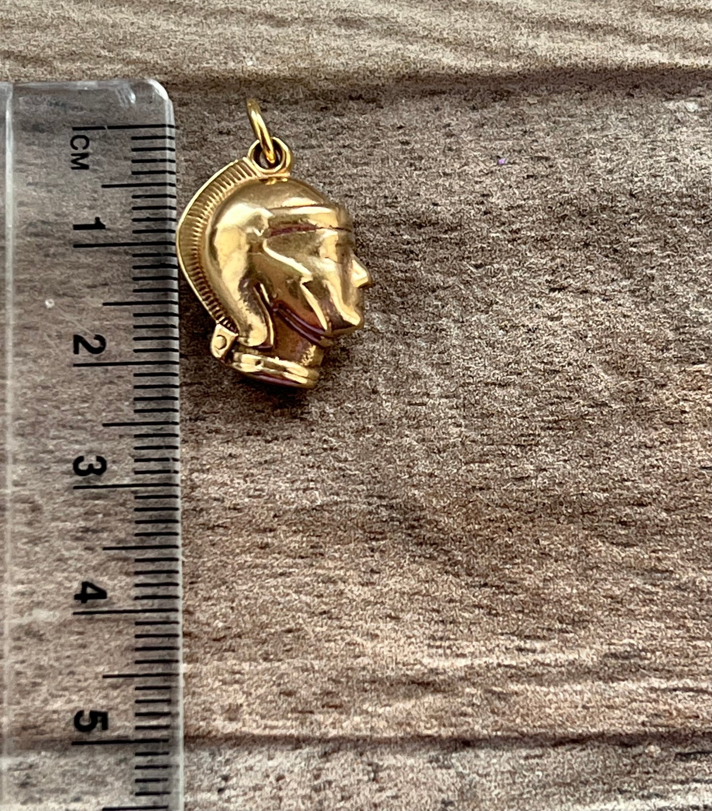 9ct Gold Vintage Centurion Head Charm Pendant