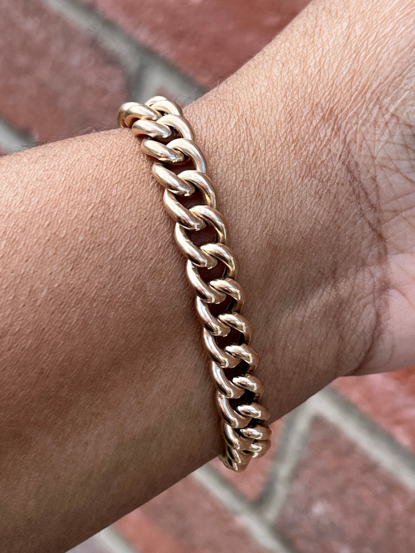 Antique 9ct Gold Curb Bracelet