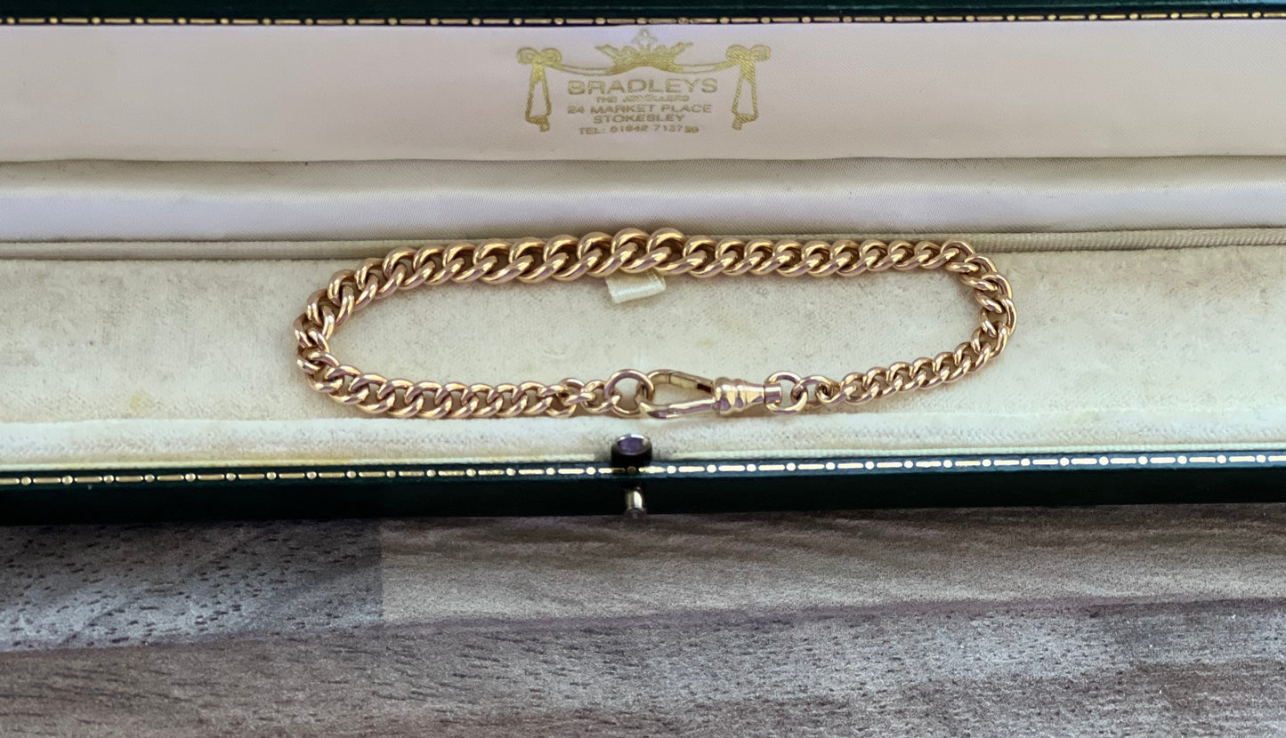 Vintage 9ct Yellow Gold Curb Bracelet