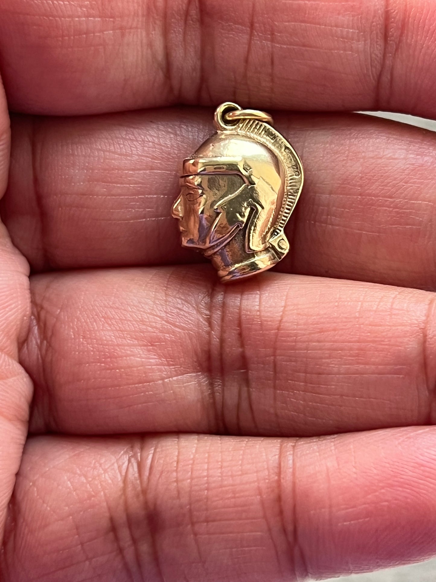 9ct Gold Vintage Centurion Head Charm Pendant